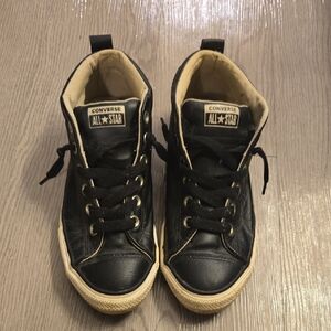 Converse Kids Black and Cream Sneakers